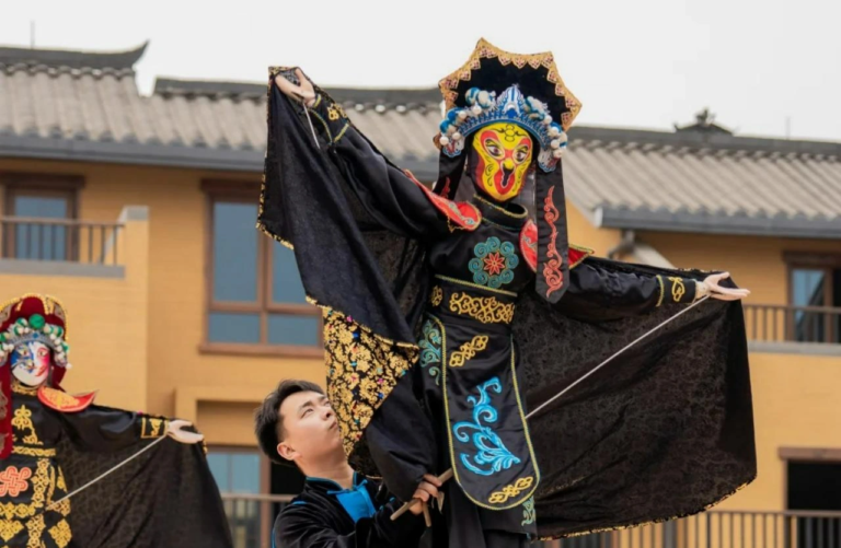 Traditional puppet show performance in Zizhong, Sichuan