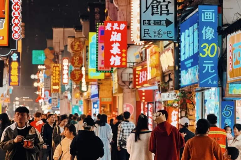 Night street scene in Changsha China
