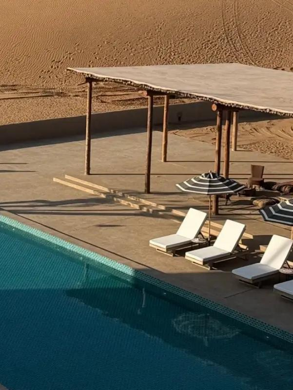 xinjiang desert hotel with swimming pool