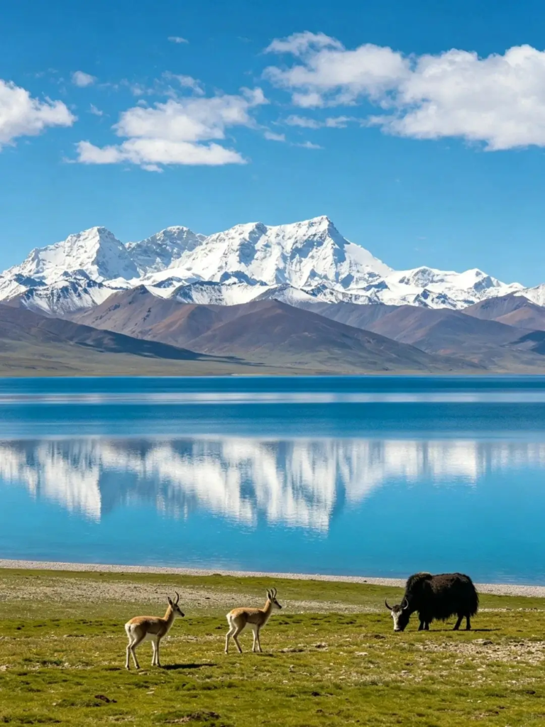 Scenic view of Namsto Lake in Tibet
