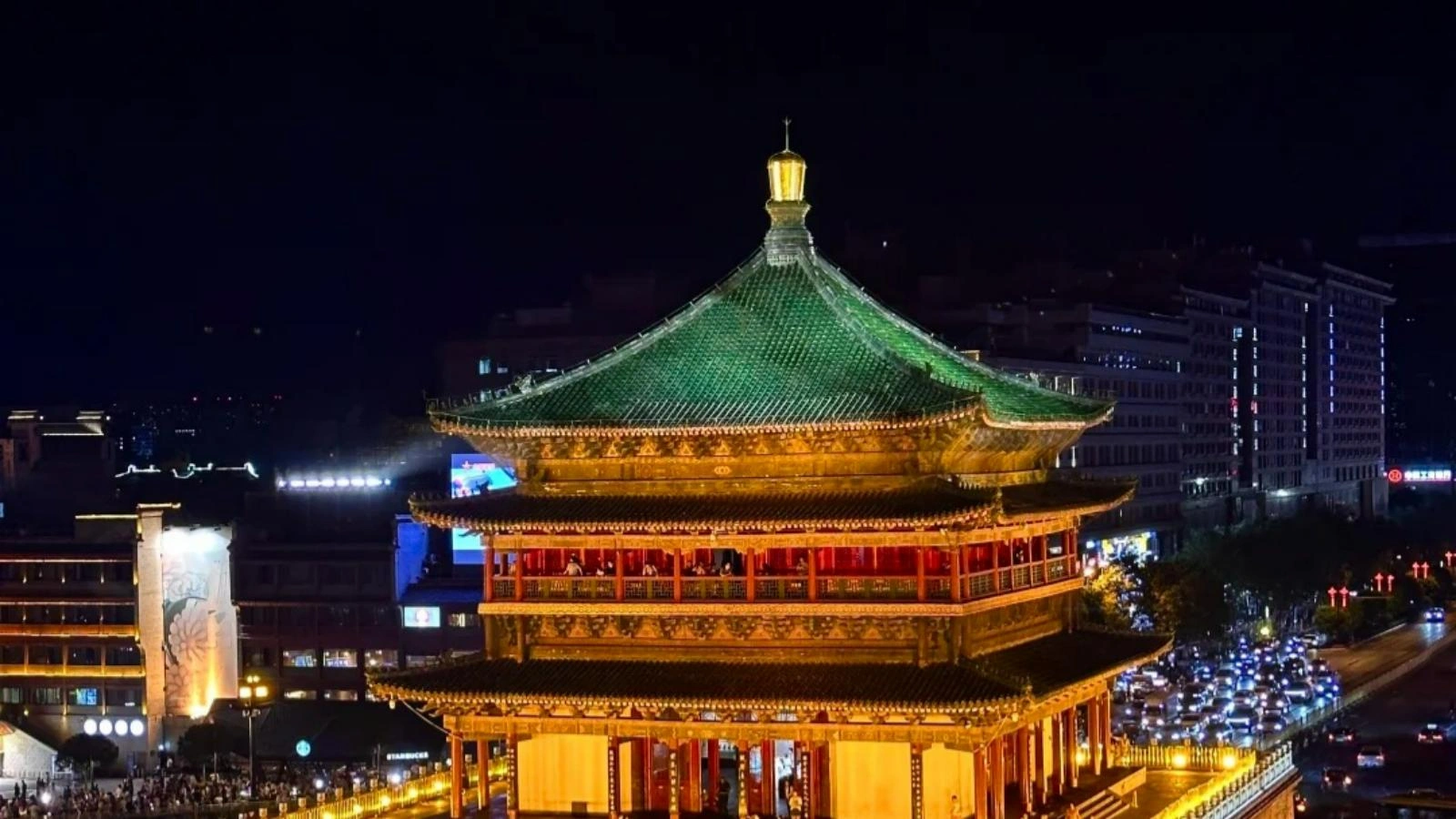Ancient city wall and traditional architecture in Xi'an China