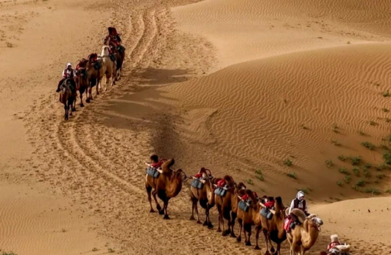 Silk Road landscapes and desert scenery in Xinjiang