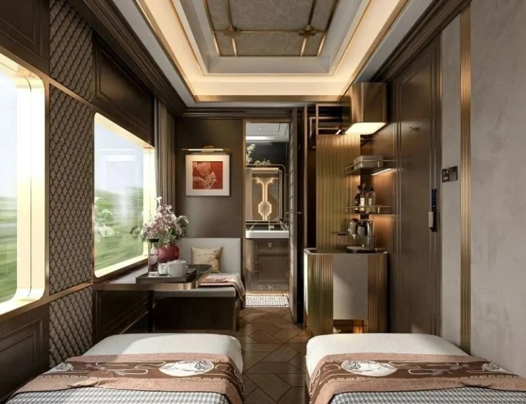Double room cabin on a Xinjiang luxury tourist train