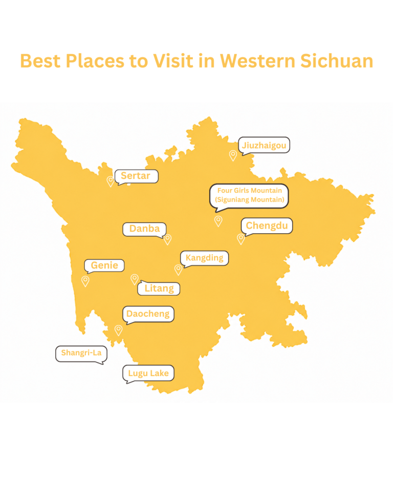 Best Places to Visit in Western Sichuan Map