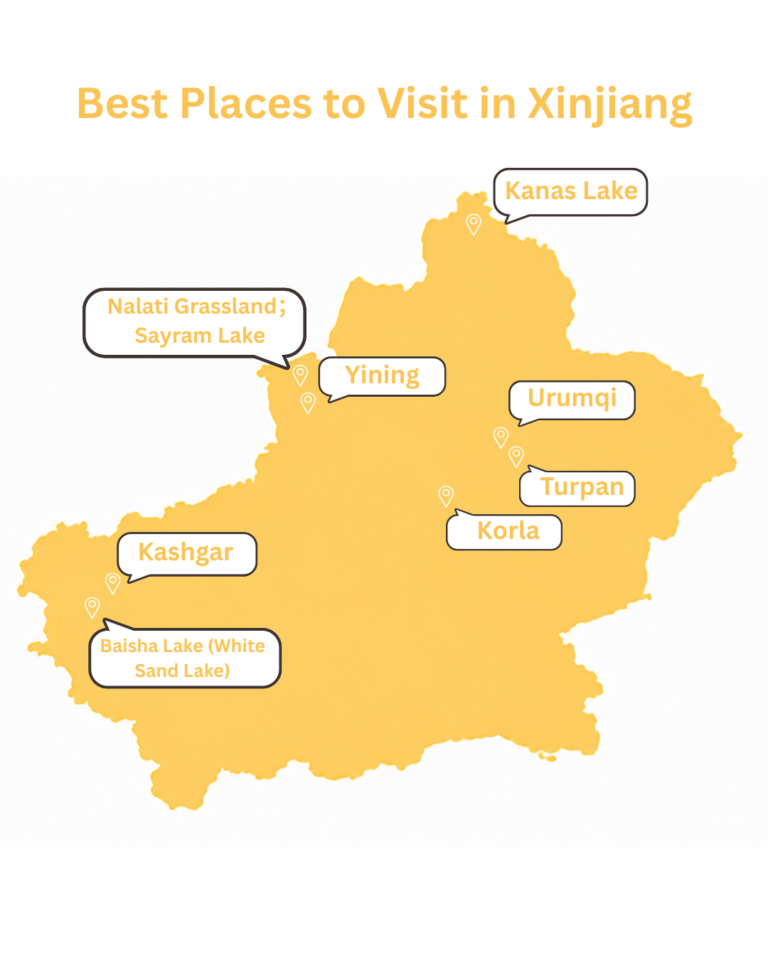 Best Places to Visit in Xinjiang Map