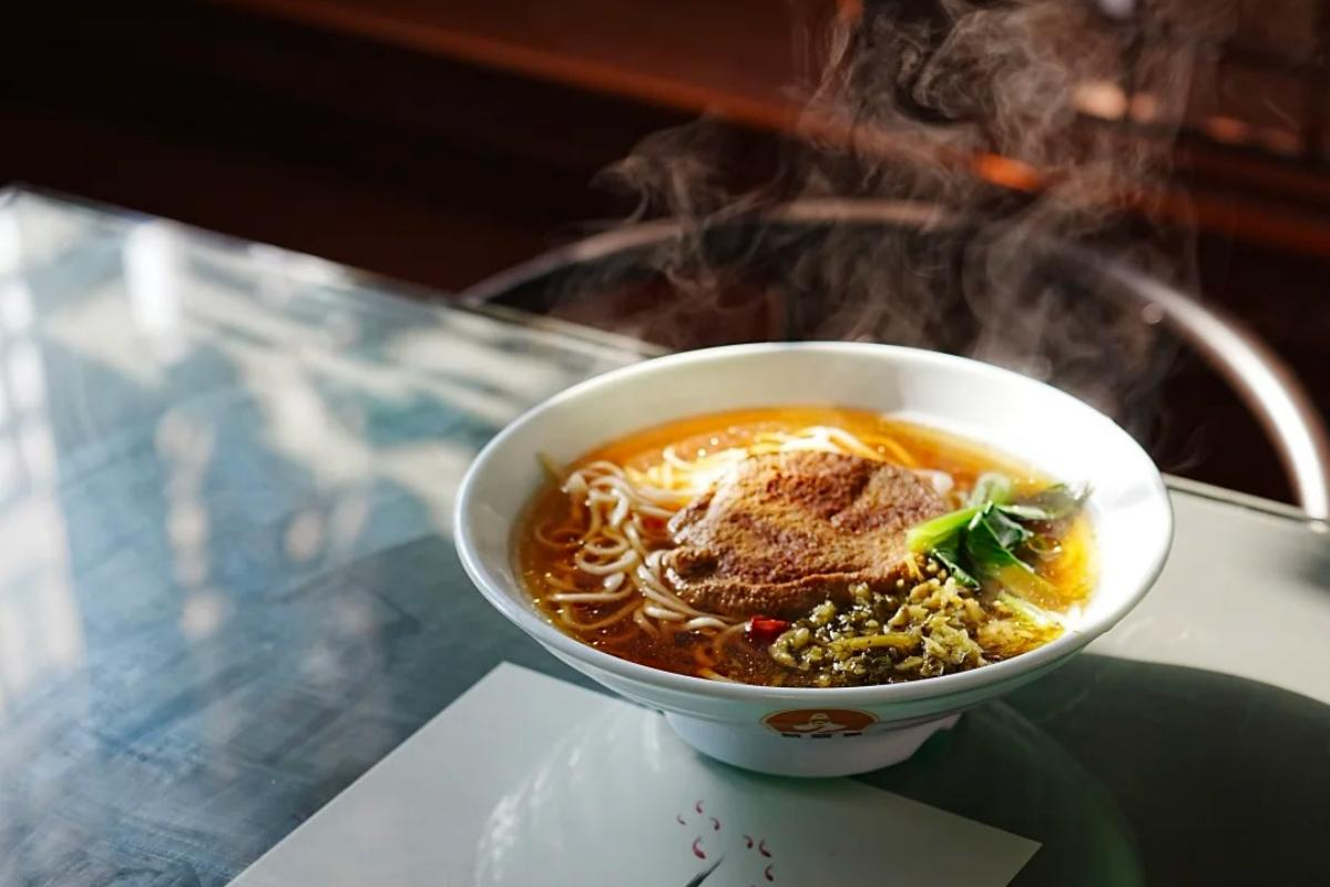 Traditional vegetarian meal served at Baoguo Temple on Mount Emei