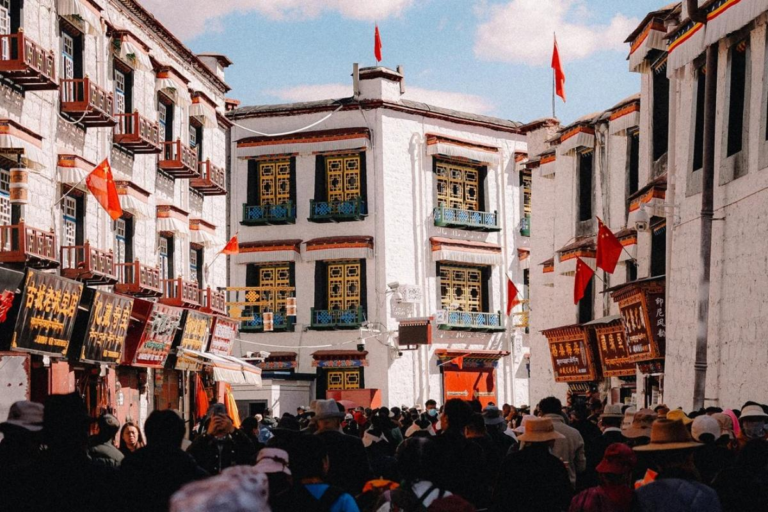 Historic Barkhor Street surrounding Jokhang Temple in Lhasa, Tibet