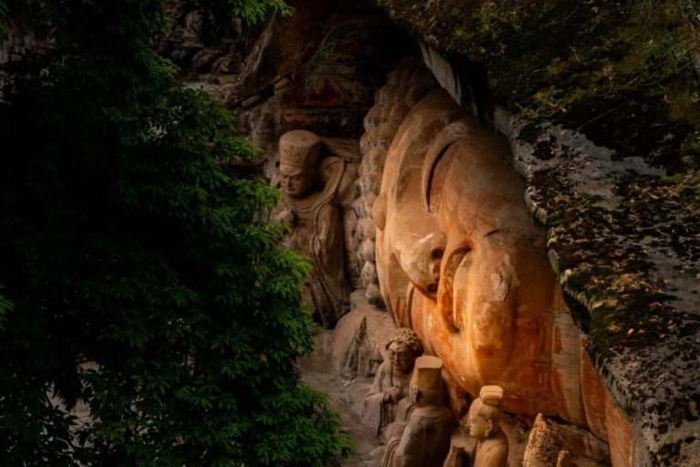 Historic Buddhist sculptures at Dazu Rock Carvings in Chongqing