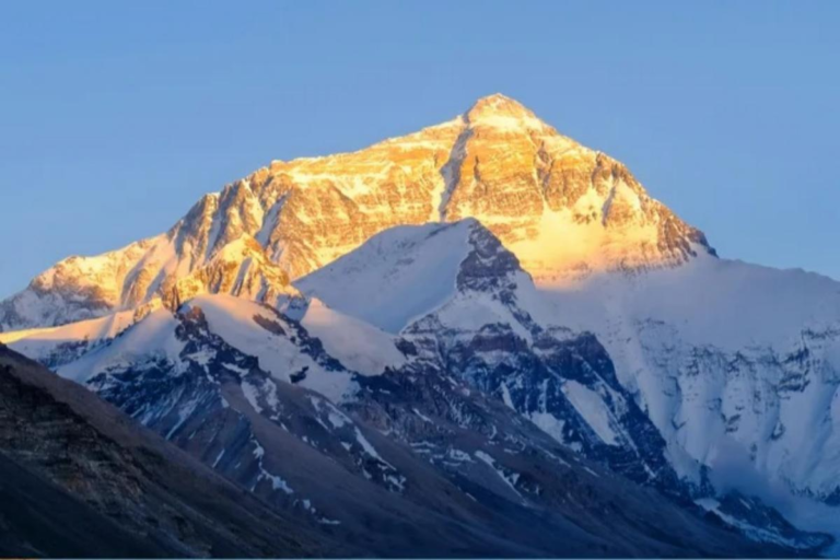 Mount Everest Base Camp with views of the world’s highest mountain in Tibet