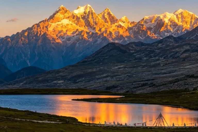 Honghaizi Lake with mountain views in Western Sichuan