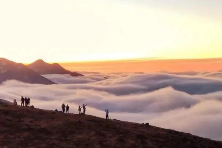 Huajianshan hiking trail with panoramic mountain views in Western Sichuan China