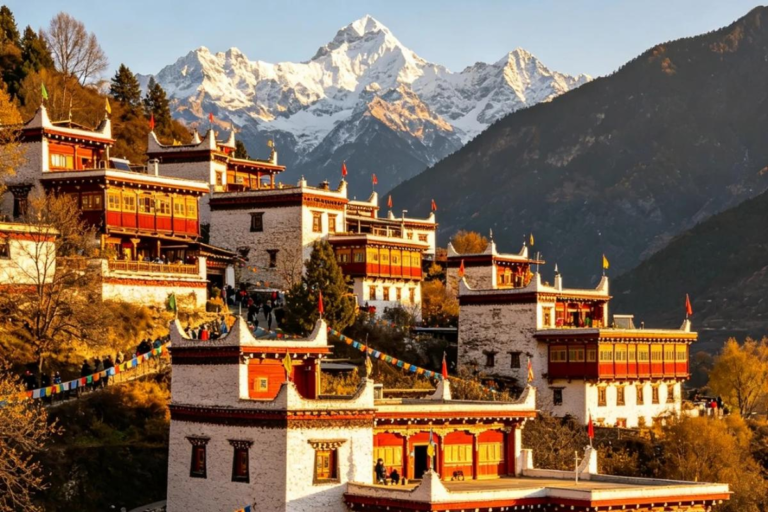 Jiaju Tibetan Village with traditional houses in Danba, Sichuan