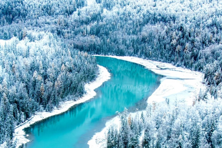 Winter snow scenery in Kanas, Xinjiang
