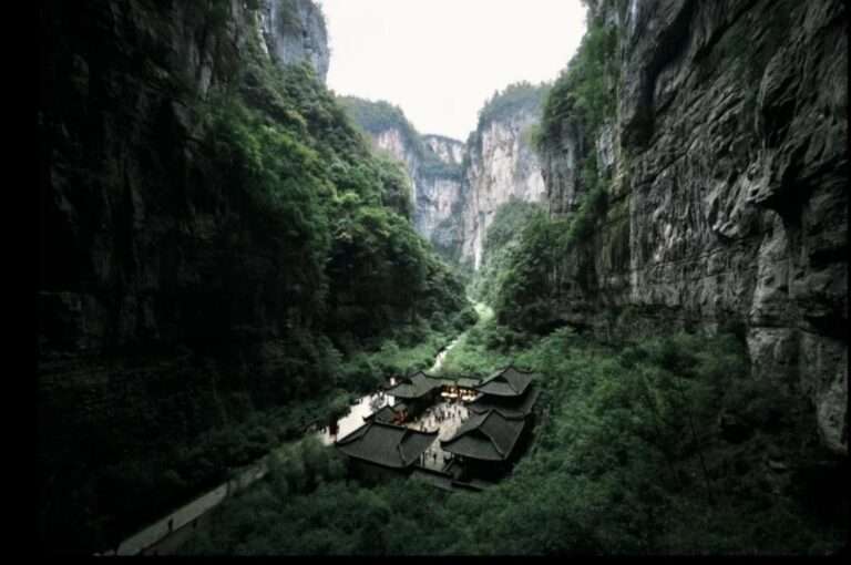 Wulong karst landscape with dramatic natural formations in Chongqing