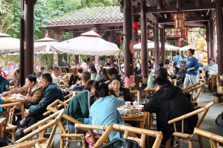 Traditional teahouse experience in People’s Park, Chengdu