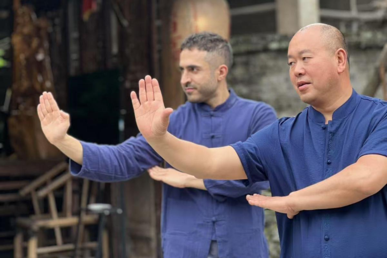 Traditional Emei Kung Fu training led by inheritor Wang Hu