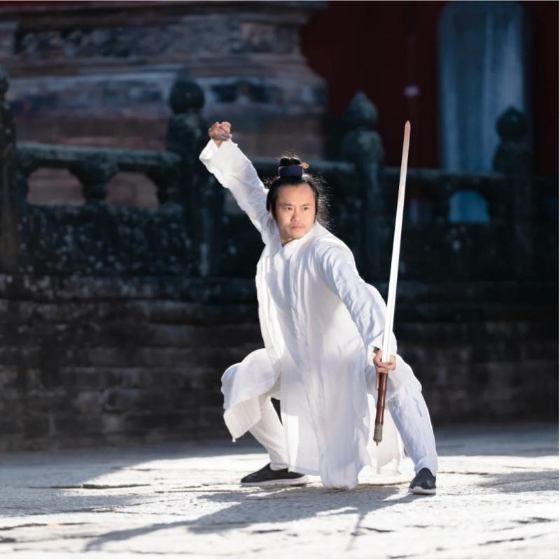 Traditional Wudang martial arts practice in the Wudang Mountains, Hubei