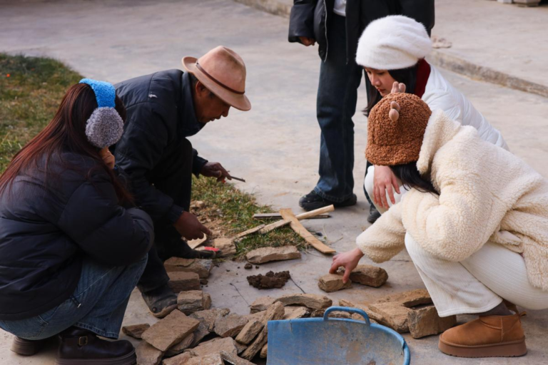Learning about traditional building materials and architecture in Zhonglu Tibetan Village